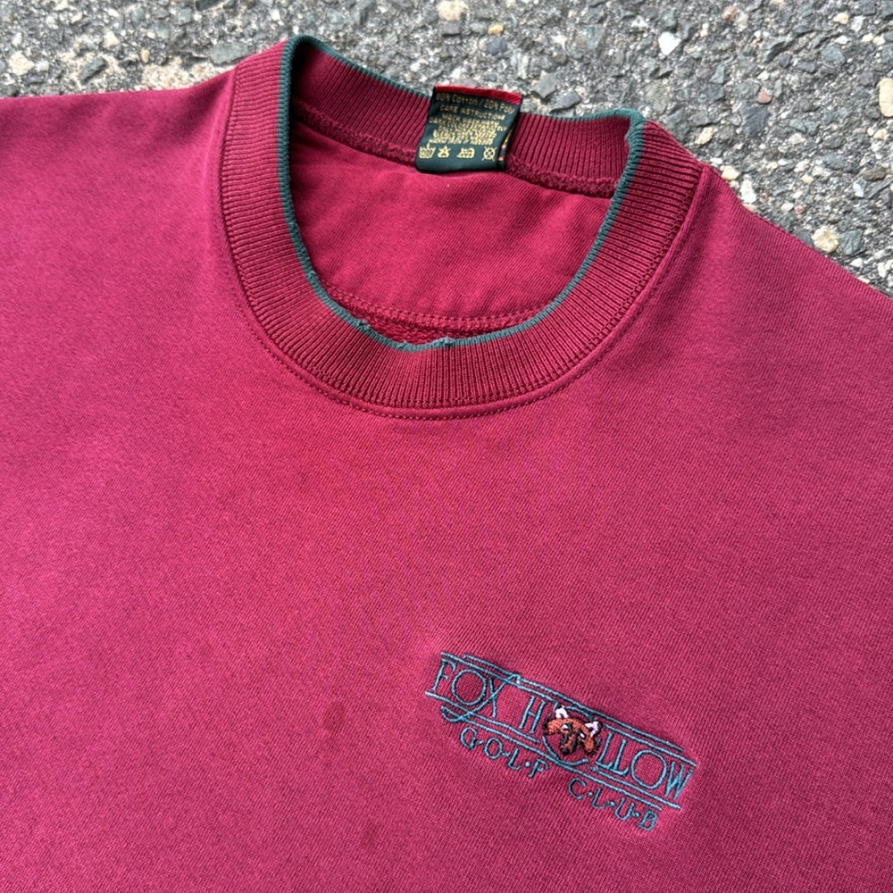 Vintage Fox Hollow golf club sweatshirt large red 90s golfer New Jersey